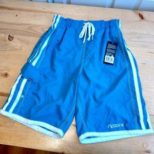 🎀 3/$30 NWT! Ripzone Men's Swim Trunks / Shorts - Blue with White  ( 3463